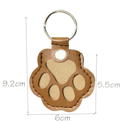Leather Pet Hair Keepsake Keychain - Cat and Dog Pendant