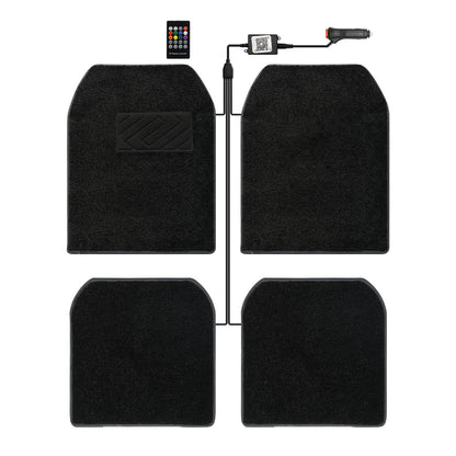 LED ambient light, full sky Star RGB illuminated floor mat, universal floor mat for car interior