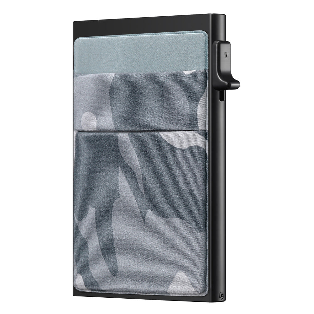 Men's ultra-thin RFID protective wallet card holder aluminum side-pushing card box