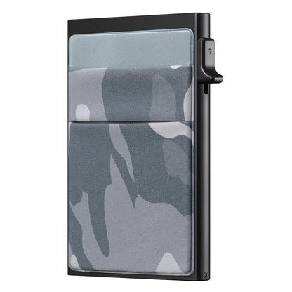Men's ultra-thin RFID protective wallet card holder aluminum side-pushing card box