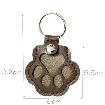 Leather Pet Hair Keepsake Keychain - Cat and Dog Pendant