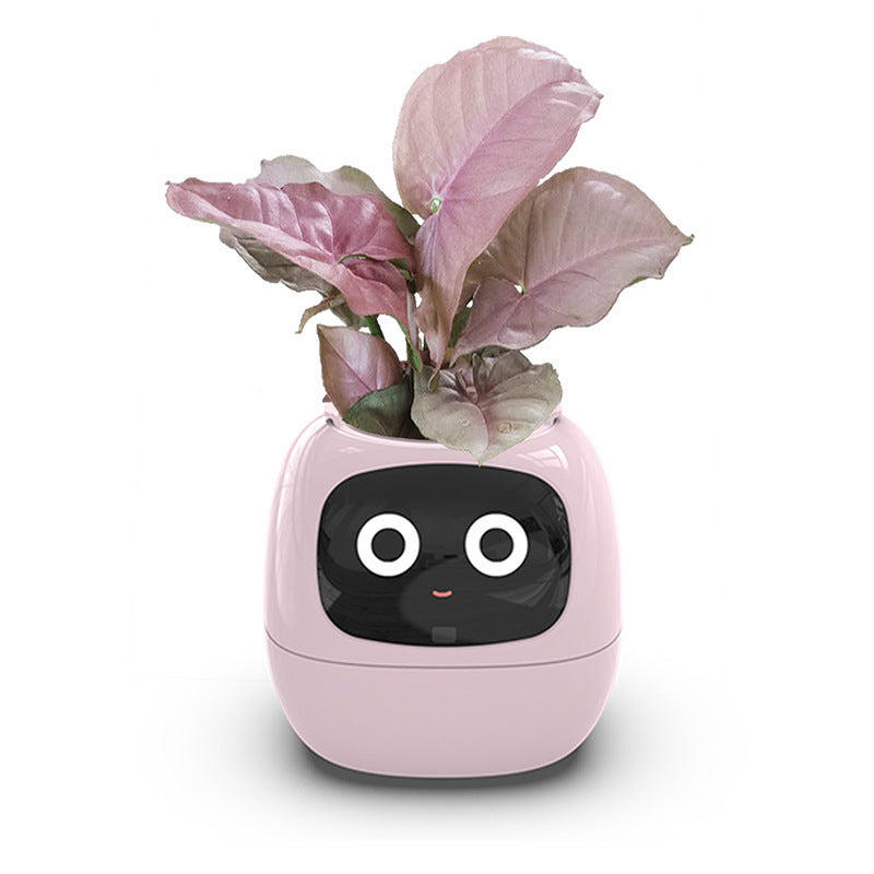 Intelligent lazy person automatic suction flower pot, plant plastic resin USB rechargeable indoor