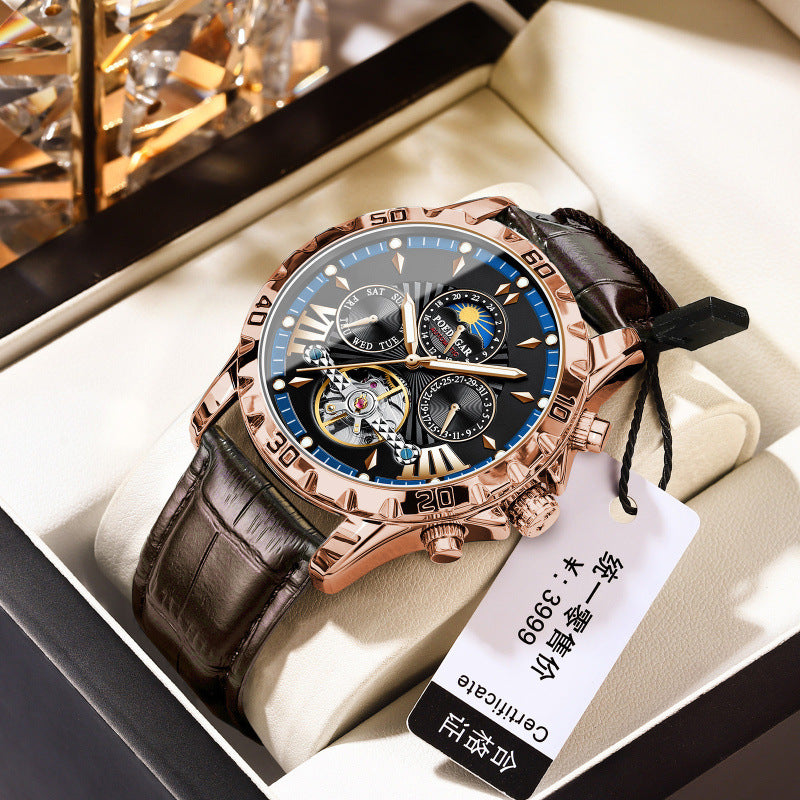 Swiss men's watch, high-end anti-luminous automatic mechanical watch tourbillon, business student