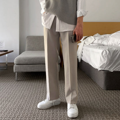 MYQ Men's Casual Loose Drape Straight Leg Wide Leg Trousers