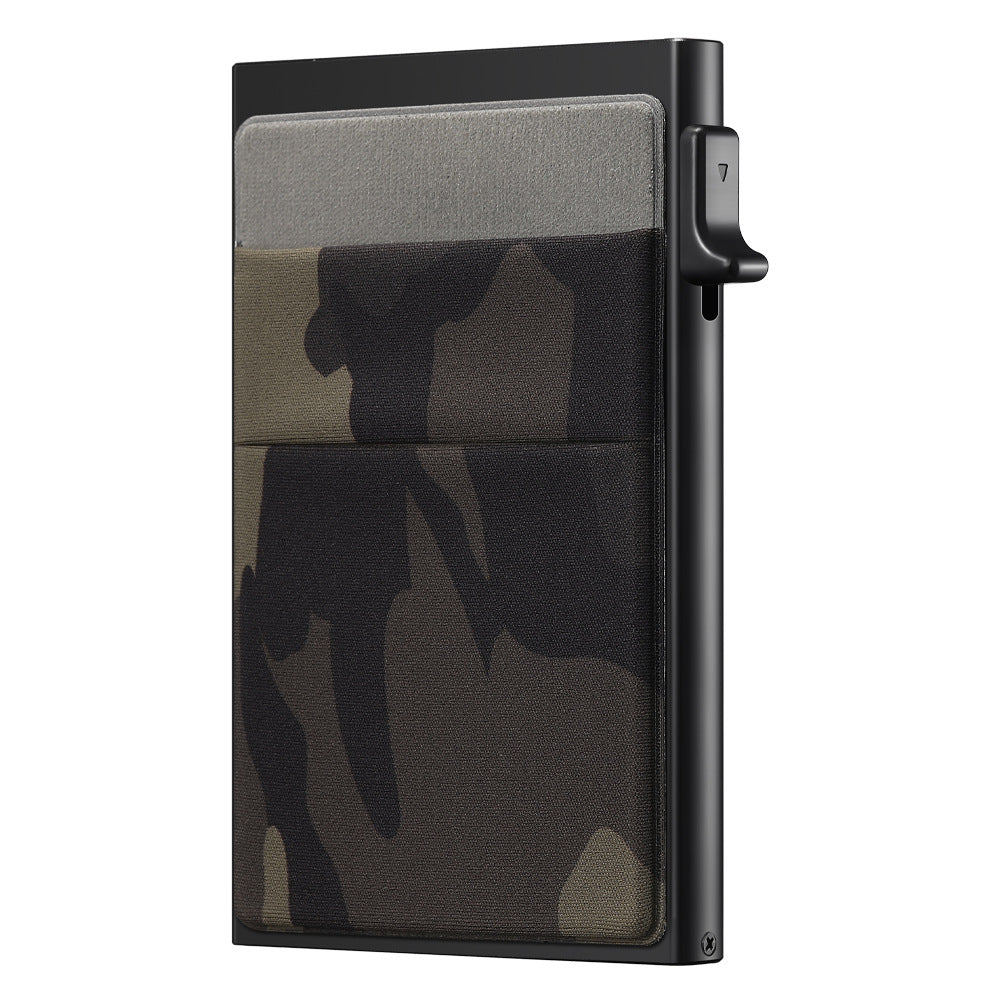 Men's ultra-thin RFID protective wallet card holder aluminum side-pushing card box