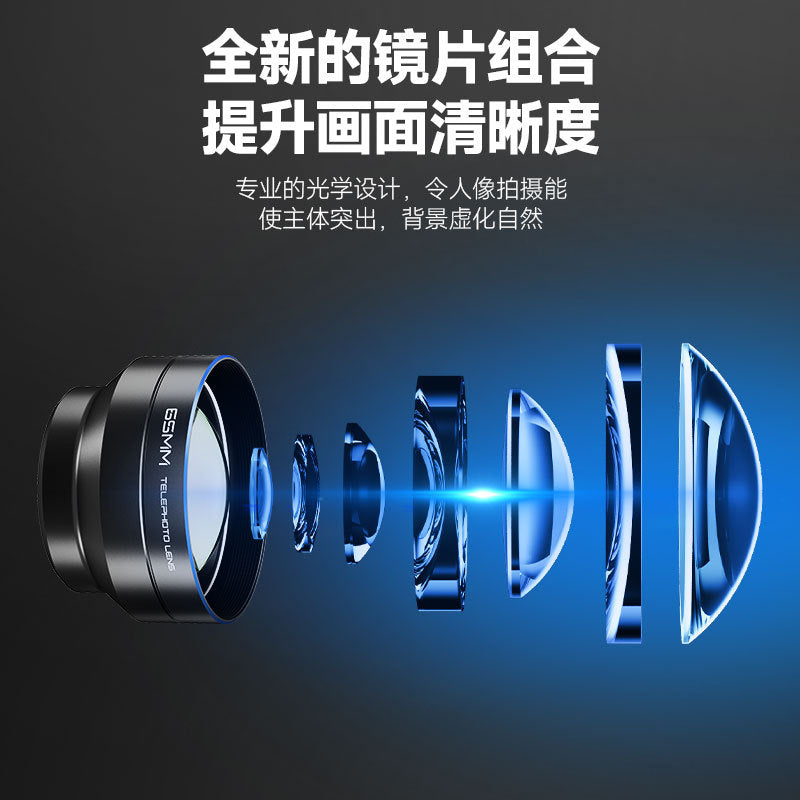 NEEWER 65mm mobile phone lens long focal length high-definition portrait shooting wonder, suitable for external mobile phone lenses