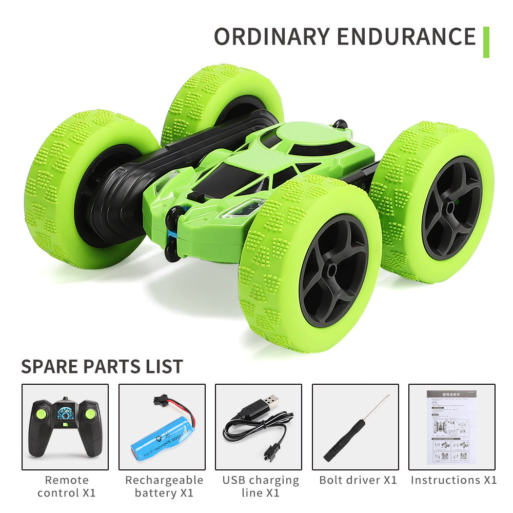 ActionRacer - Dobbeltsidet stunt-RC racerbil med fjernbetjening