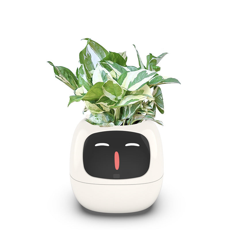 Intelligent lazy person automatic suction flower pot, plant plastic resin USB rechargeable indoor