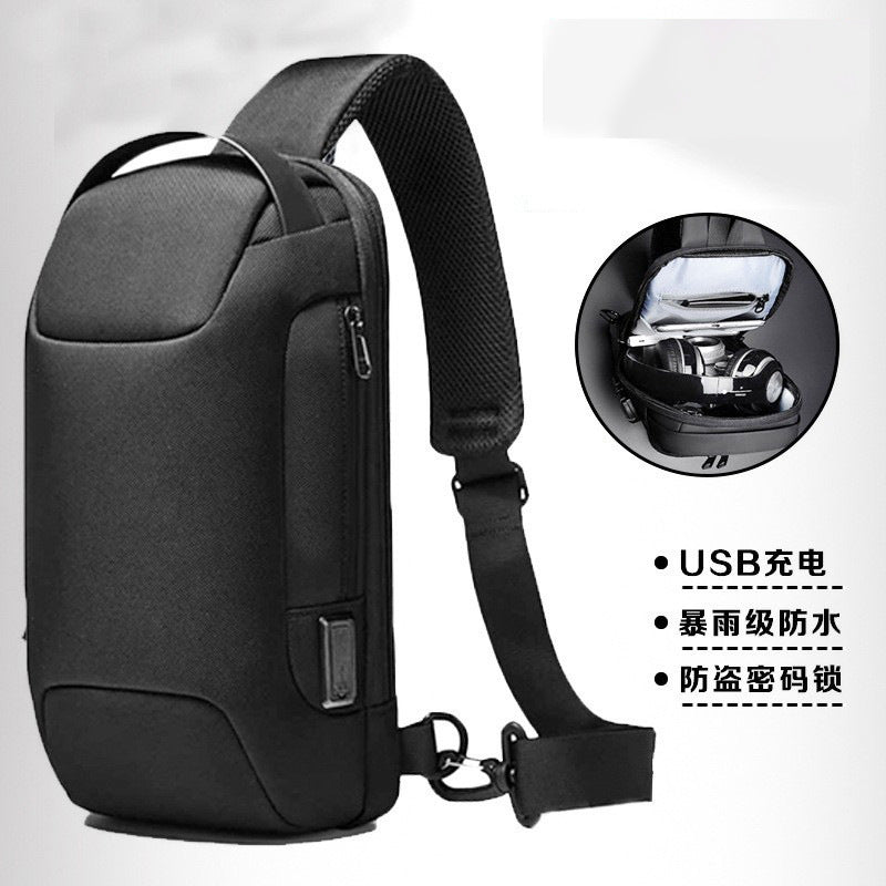 Password lock anti-theft men's bag, men's chest bag, casual all backpack, single-shoulder crossbody bag, motorcycle bag, cycling bag