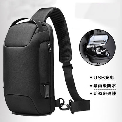 Password lock anti-theft men's bag, men's chest bag, casual all backpack, single-shoulder crossbody bag, motorcycle bag, cycling bag