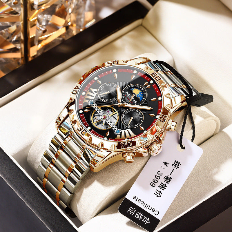 Swiss men's watch, high-end anti-luminous automatic mechanical watch tourbillon, business student