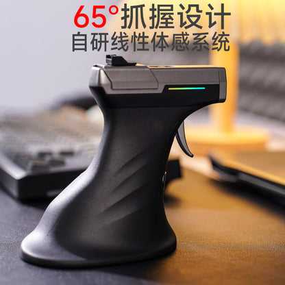 Vertical mouse shooting game controller, grip, trigger, vertical mouse peripheral type pulley