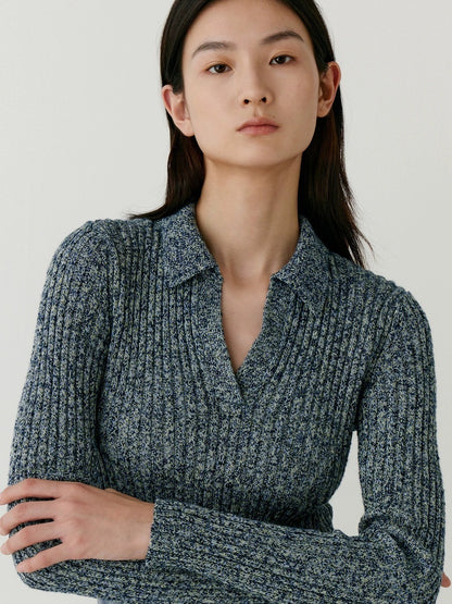 2023 autumn new solid color big belly yarn knitwear women