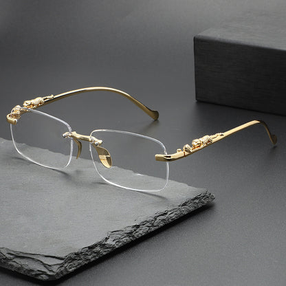 Men's Frameless Sunglasses - Leopard Temple Trendy
