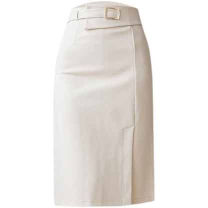 Half skirt female real autumn shoot new high-waisted MIDI skirt elegant little black dress elastic bag hip skirt commuter female