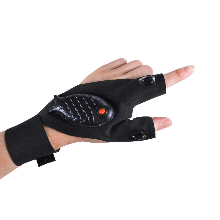 LED flashlight luminous fishing gloves, outdoor lighting, USB charging finger light gloves