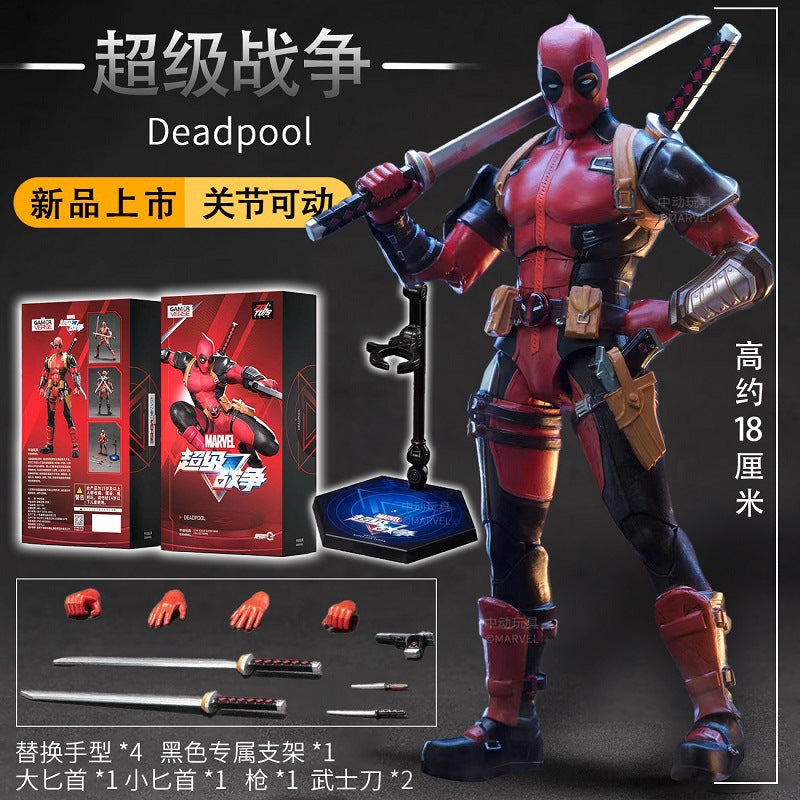 "Zhongdong Gangwolf Action Figure Deadpool and Gangwolf 3 figurine Model for boys' toys.