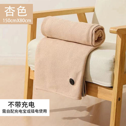 Electrically heated outdoor shawl usb charging cover blanket for warmth and body heating