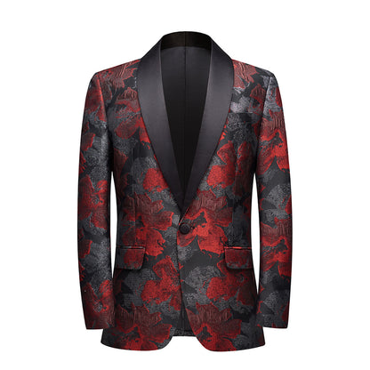 Men's Jacquard Single-Breasted Suit Jacket