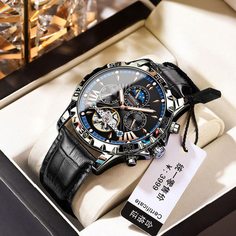 Swiss men's watch, high-end anti-luminous automatic mechanical watch tourbillon, business student
