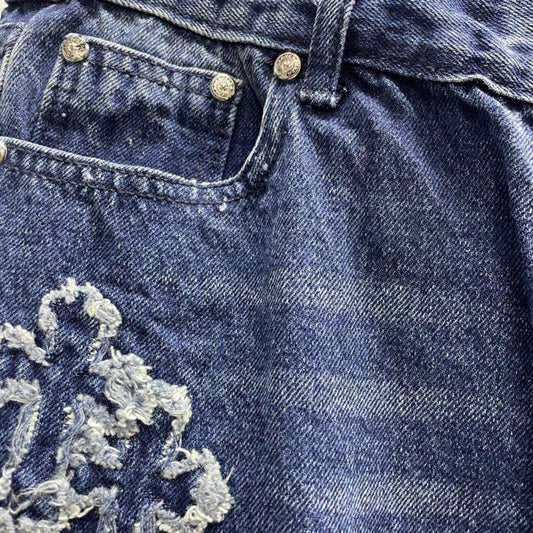 Blue Jeans with Distressed Detailing