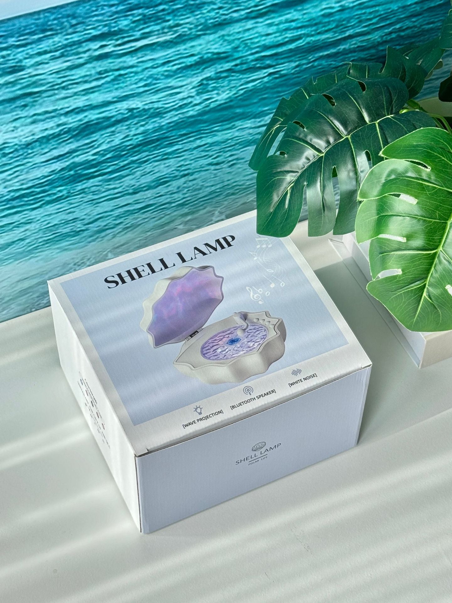 Shell lamp, corrugated Northern light projection lamp, bedroom starry sky projection atmosphere lamp, multi-functional shell lamp