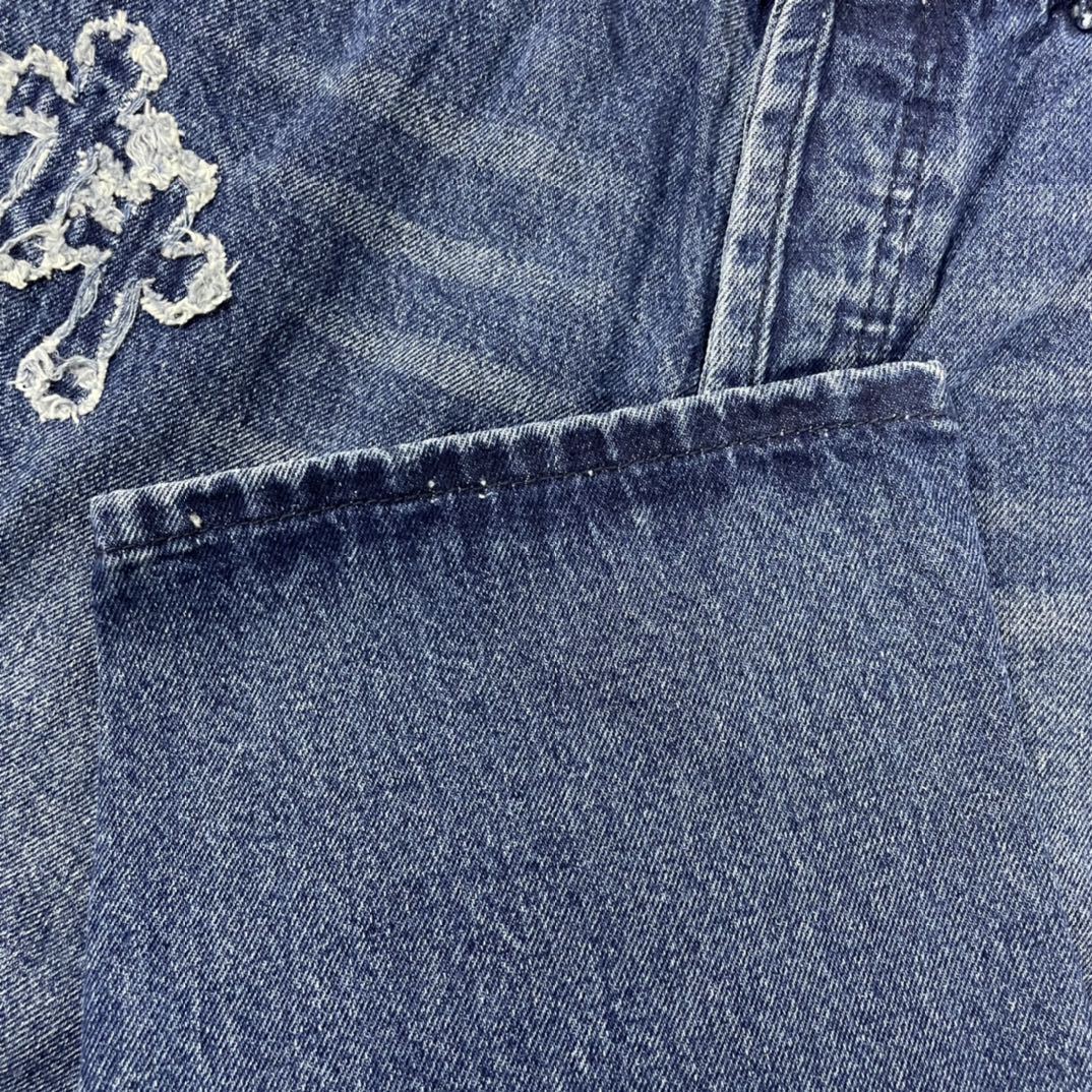 Blue Jeans with Distressed Detailing