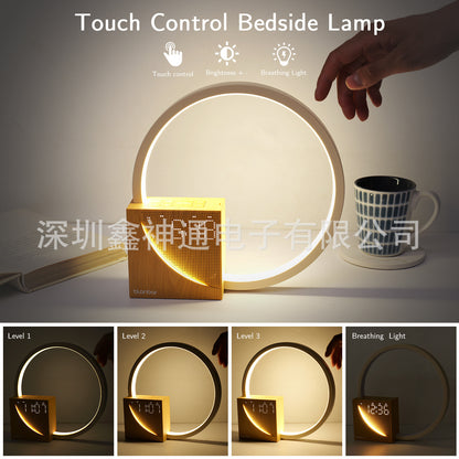 AJ300 White Noise Desk Lamp Alarm Clock, 10W charger, Touch Night light, Wake-up Light, Reading eye-protecting bedside lamp