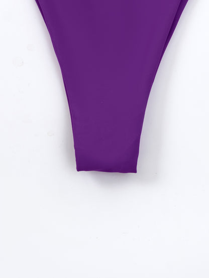 Nylon binding bikini solid color swimsuit for women new two-piece swimsuit bikini Europe and the United States