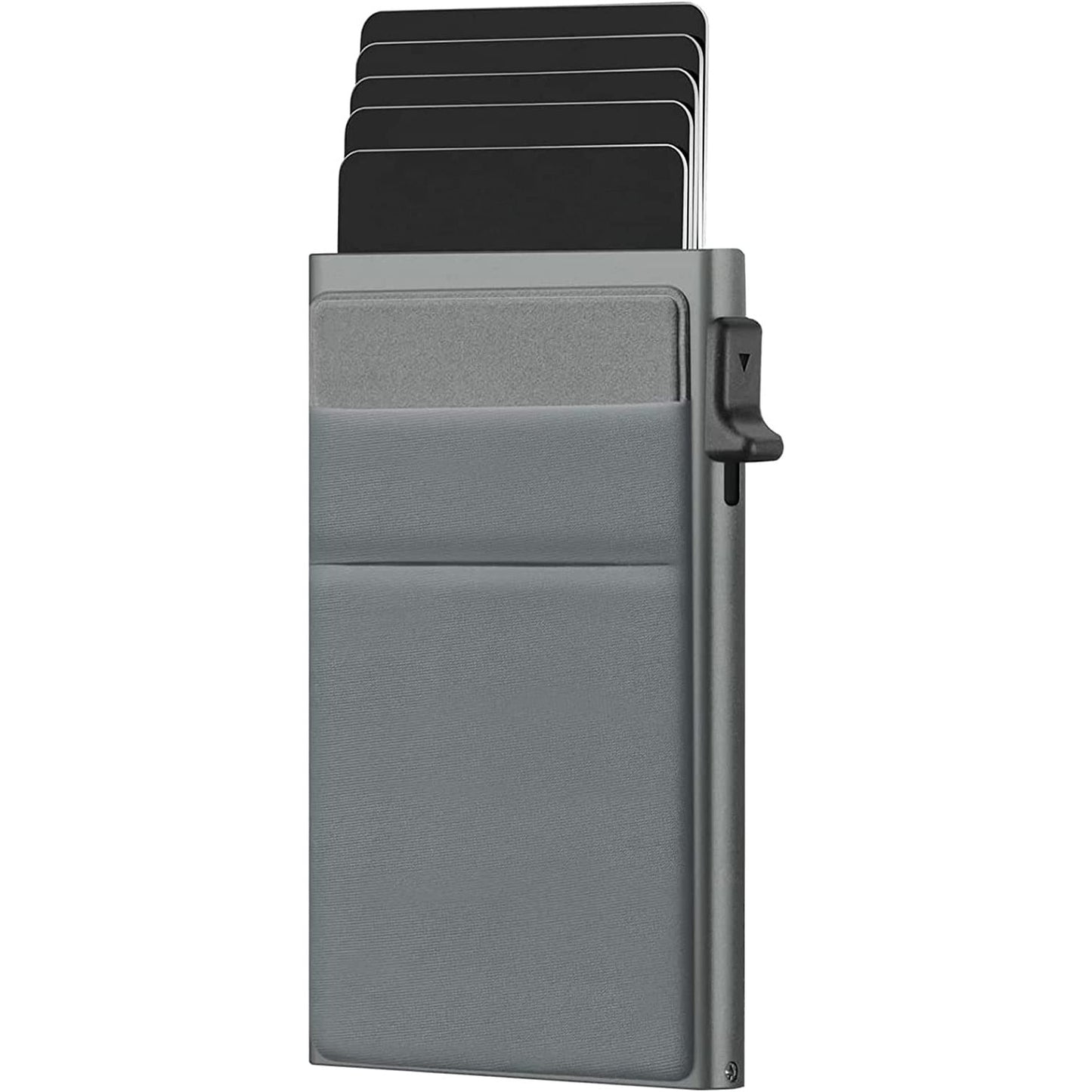 Men's ultra-thin RFID protective wallet card holder aluminum side-pushing card box