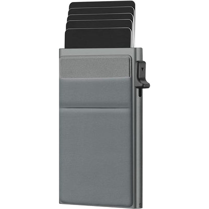 Men's ultra-thin RFID protective wallet card holder aluminum side-pushing card box