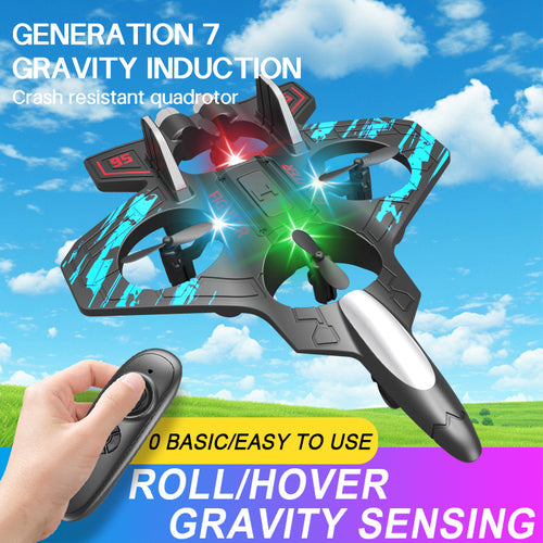 Glider, gravity-sensing, children's durable model aircraft, quadcopter, J-20 fighter jet toy