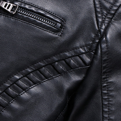 Men's Lined PU Leather Jacket