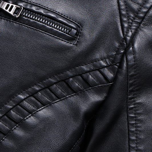 Men's Lined PU Leather Jacket