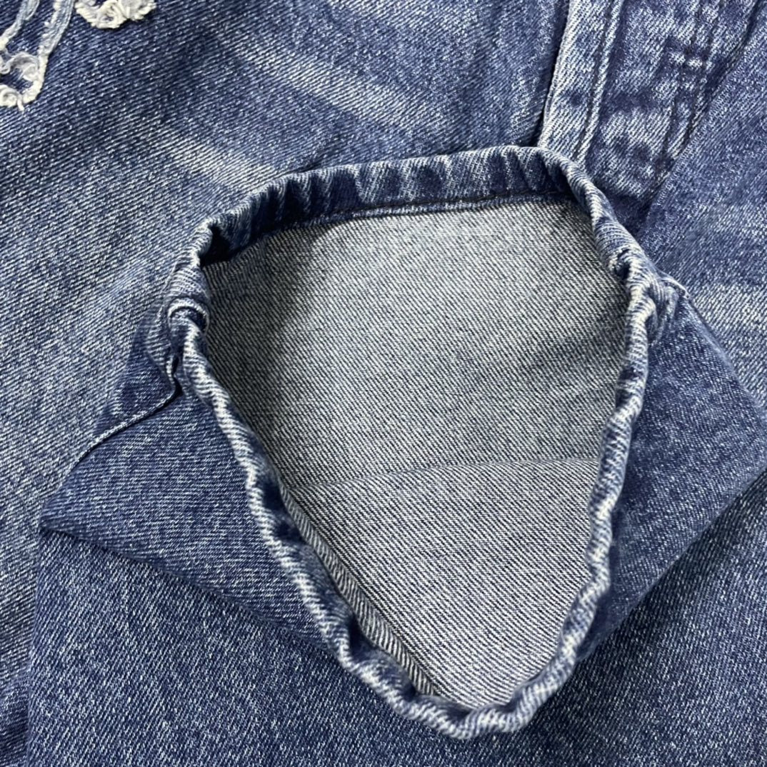 Blue Jeans with Distressed Detailing